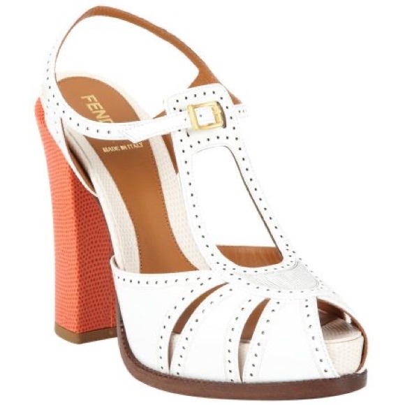 Fendi Shoes - Fendi Chameleon T-Strap Sandals Heels 10